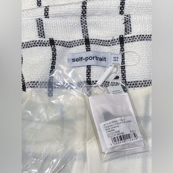 Self-Portrait Checkered Belted Minidress size 6 - Picture 12 of 13